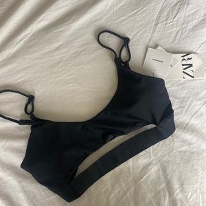 Zara black swim top with under boob